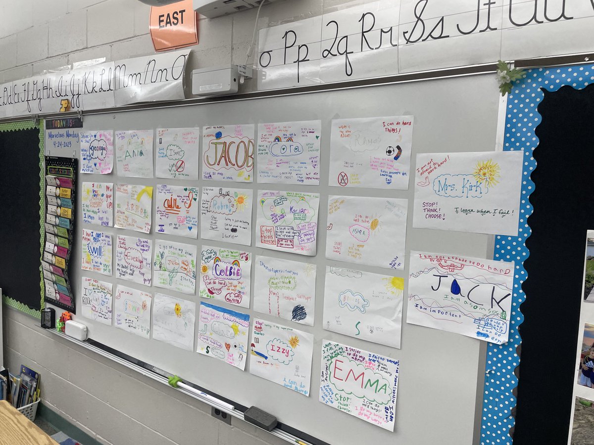 Lakeside 3rd graders begin M-STEP testing today! Starting the day with positive self talk posters is a great way to remind ourselves of how amazing we are! #kindnesscounts