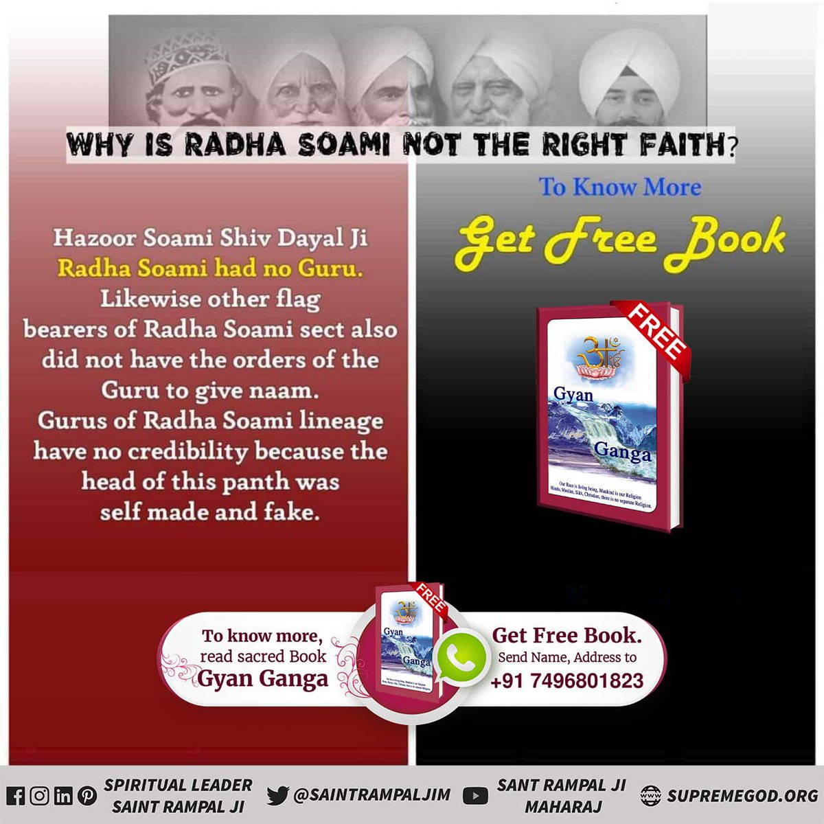 DawarOffice's tweet photo. #Reality_Of_RadhaSoami_Panth
🧩राधास्वामी पंथ के धर्मगुरु कबीर साहेब को मात्र सद्गुरु मानते हैं जबकि पूर्ण संत रामपाल जी महाराज जी ने सर्व शास्त्रों तथा सभी संतों की वाणियों से प्रमाण सहित बताया है कि कबीर परमेश्वर ही सर्व सृष्टि रचनहार है और सर्व आत्माओं का जनक/पिता है, अविनाशी https://t.co/pjlIHP1WYm