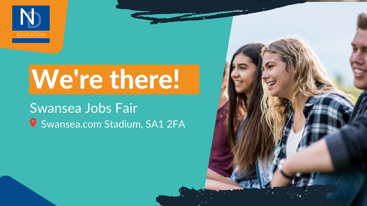 ndeducation's tweet photo. Come and say hello to us tomorrow at Swansea jobs fair! 

We’ll be able to answer all and any questions you have about a career in education. 

We’ll be there between 10am-1pm – mark it in your diaries! https://t.co/k8lF0Dpi7C