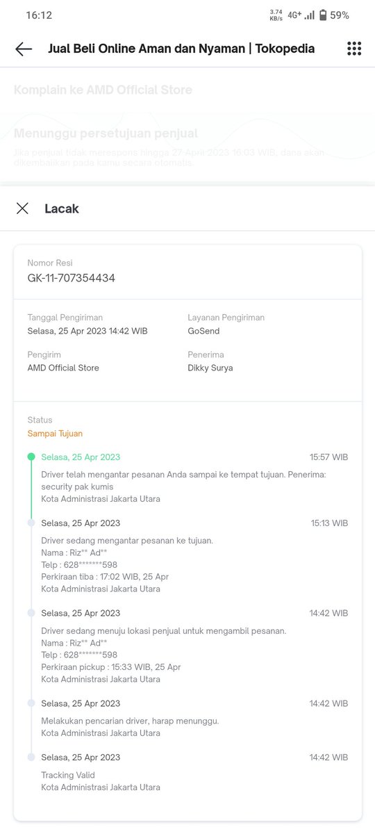 dkkysr's tweet photo. Ditulis diterima pak kumis, who the hell pak kumis? Dirumah saya lagi ga ada security lagi lebaran. Tulisannya sampe di jakarta utara, padahal rumah saya dibekasi jatiasih. https://t.co/QpjmIZs40f