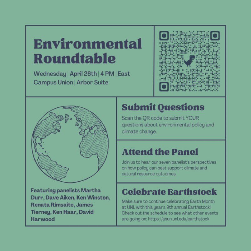 UNL_ENVR's tweet photo. Join us tomorrow! https://t.co/0Vw4pJYJfe
