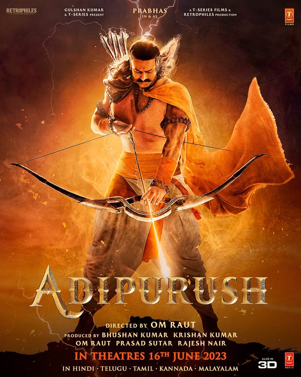 AlwaysBollywood's tweet photo. #EXCLUSIVE ..

Just watched the brand new 3D  trailer of #Adipurush starring #Prabhas𓃵 &amp; #KritiSanon ...

We are amazed, What a fantabulous visually stunning trailer it is.. 👌👌

Goosebumps all over 🔥🔥🔥

Trailer length : 3:22    Mins.

 #AdipurushTrailer @kritisanon https://t.co/1YfF7rJT08