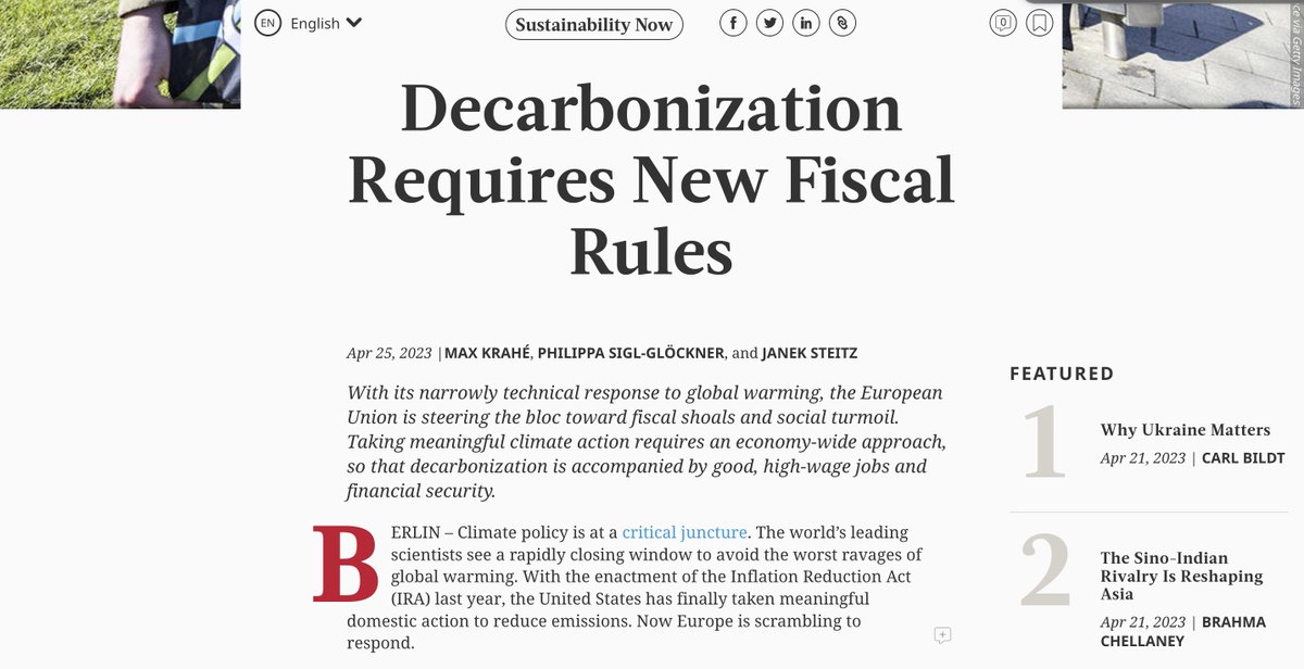 maxkrahe's tweet photo. 1/ This morning @c_lindner argued for strict fiscal rules in the @FT. Just now, @ProSyn published @PhilippaSigl @janeksteitz and my oped. We link macro w/ climate, show why decarbonization needs new fiscal rules &amp; "all of economy" approach. Arg below 🧵:

https://t.co/MdPGQdZ9qA https://t.co/m8PTkxrw30