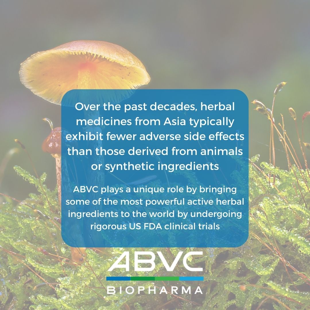 ABVCBioPharma's tweet photo. ABVC is currently in clinical trials of several treatments with exciting herbal medicines, that go under US FDA standards and trials. https://t.co/18gQdhFQFW