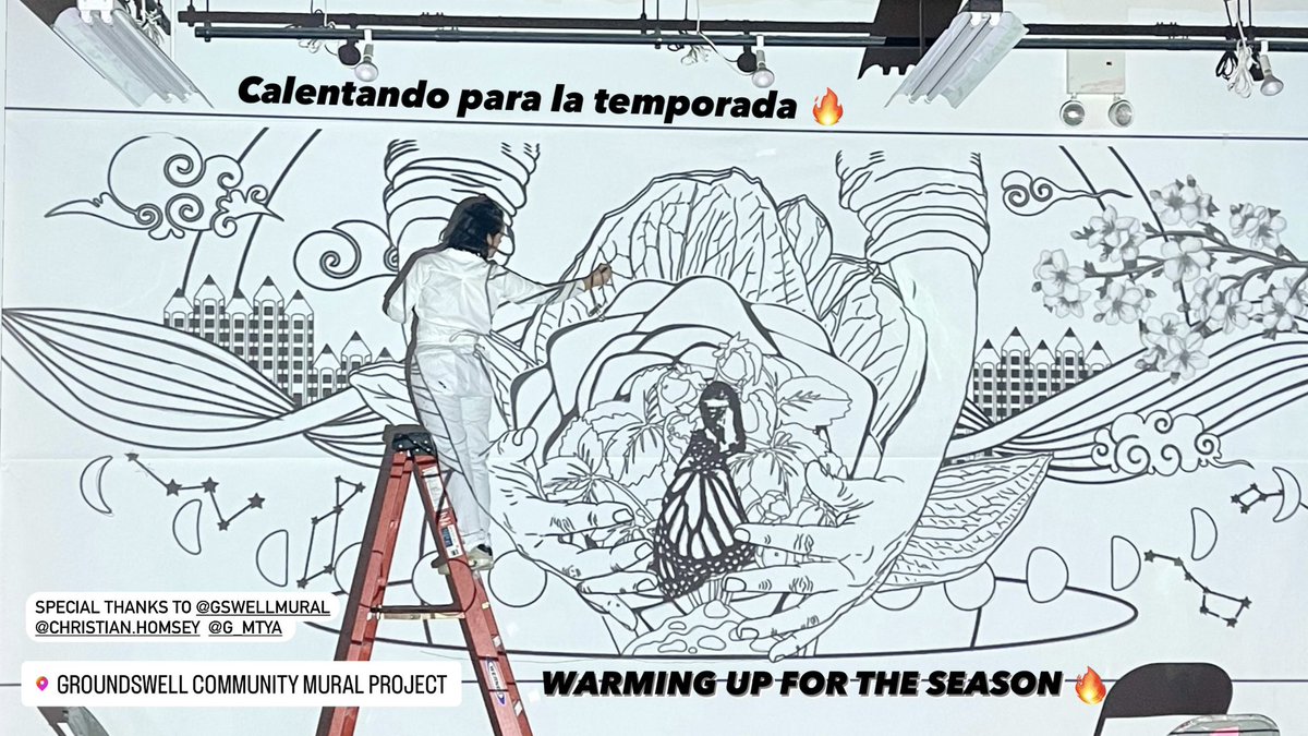 Warming up for the season 🔥 <a href="/GswellMural/">Groundswell</a> for <a href="/ps1brooklyn/">Public School 1</a> #murals #publicart #community #NYC