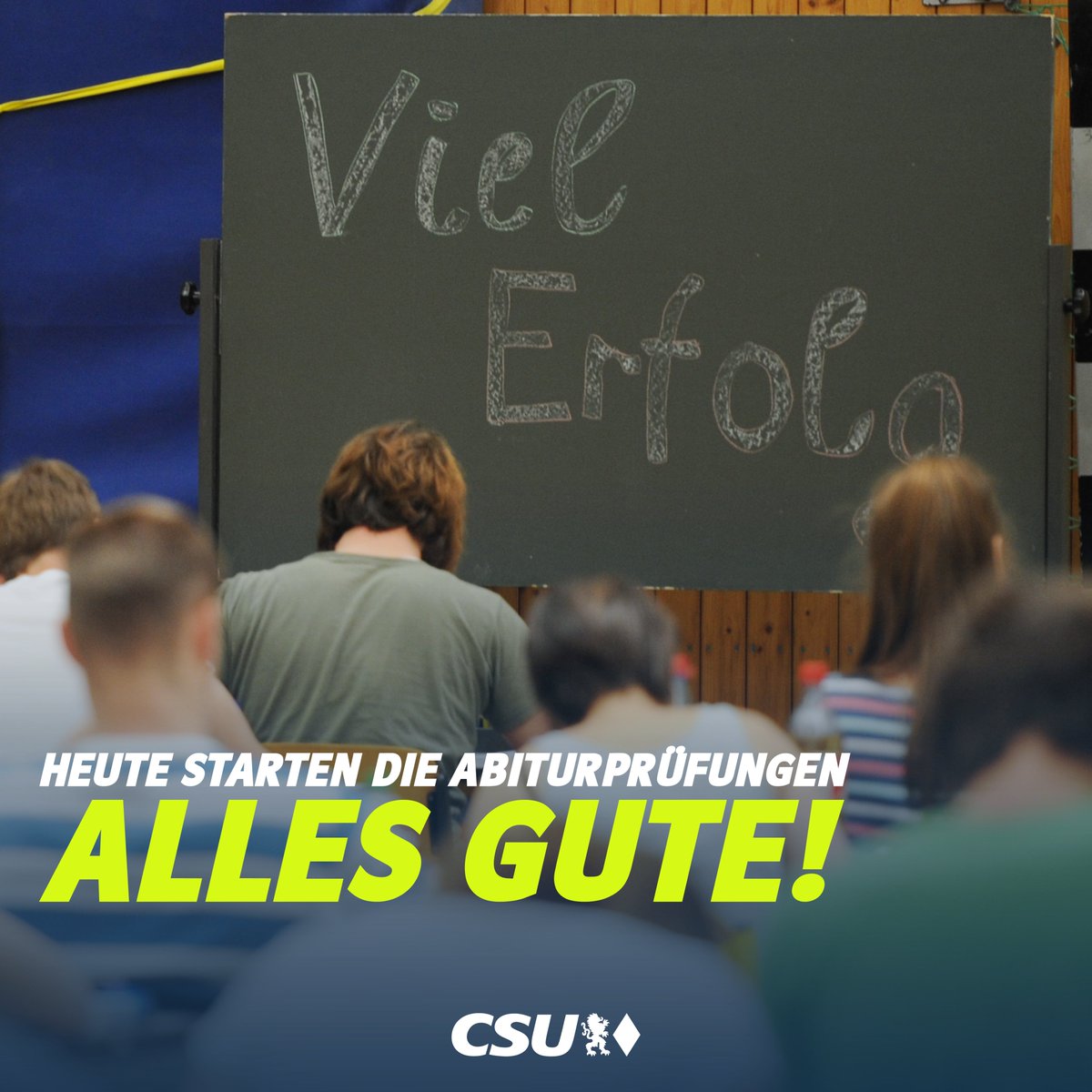 Heute starten in #Bayern die Abiturprüfungen: Viel Erfolg an alle angehenden Abiturientinnen und Abiturienten! Habe selbst ein ganz ordentliches Abi gemacht, das schafft ihr auch! 😀 Drücke die Daumen und wünsche alles Gute! 🍀 #Abitur