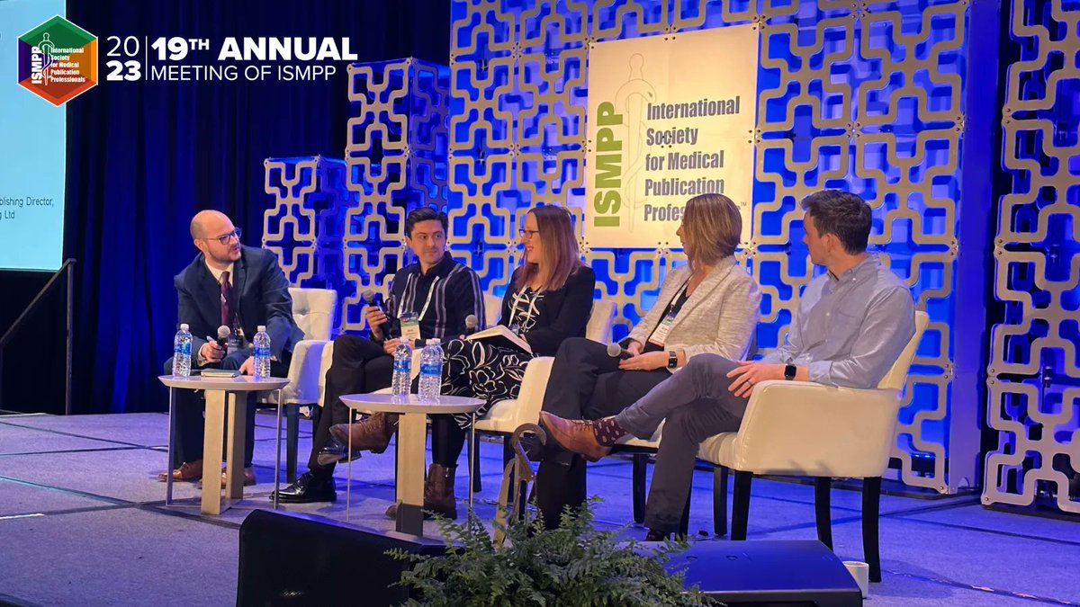 ISMPP's tweet photo. #ISMPPAnnual2023 continues with our morning panelists discussing how we tap into the possibilities for generative AI while ensuring its use is detectable, transparent, and regulated. #AI #ChatGPT #BardAI #MedComms #MedPubs @DKThomp @acochran12733 @joshmnicholson @SciComm_Jo https://t.co/dKeFByqlNv