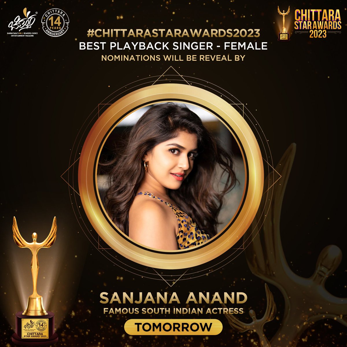 Chittaramedia's tweet photo. Famous South Indian Actress #sanjanaaanand will reveal #bestplaybacksingerfemale Category Nominations Of #ChittaraStarAwards2023. Stay Tuned for more Updates🤩❤️

#sanjanaanand #ChittaraStarAwards2023 #CSA2023  #ChittaraStarAwards 
#bestplaybacksingerfemale
#nominations https://t.co/3z1DSQEHDG