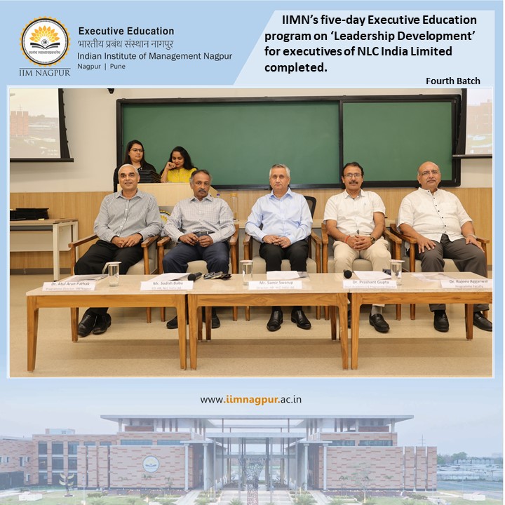 IIMNagpurIndia's tweet photo. The IIM Nagpur’s Executive Education successfully conducted 'Leadership Development' Program for the fourth batch of Neyveli Lignite Corporation India Limited (NLC) executives.

#iimnagpur #executiveeducation #certificatecourse  #leadershipdevelopment #4thbatch #NLCexecutives https://t.co/zNY6DVAOqv