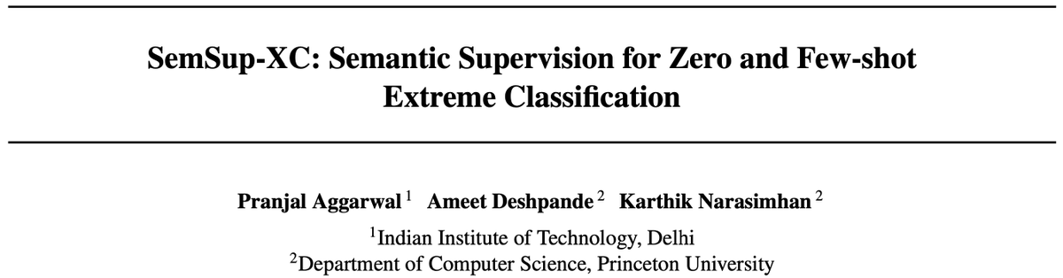AmeetDeshpande_'s tweet photo. "Extremely" happy to share that our work which pushes the boundaries of extreme classification has been accepted at ICML 2023.
We show that semantic information can be smartly leveraged to improve classification over millions of labels, a pertinent real-world scenario. https://t.co/yHVejmuhIf