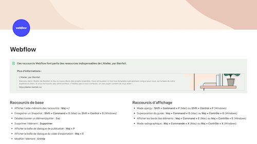 Nouveau Modèle
Les meilleurs raccourcis Webflow
par <a href="/bienfait_co/">bienfait</a> 

Découvrez les meilleurs raccourcis de Webflow pour améliorer votre productivité et créer des sites web plus rapidement.

imaginotion.fr/mdl/raccourcis…