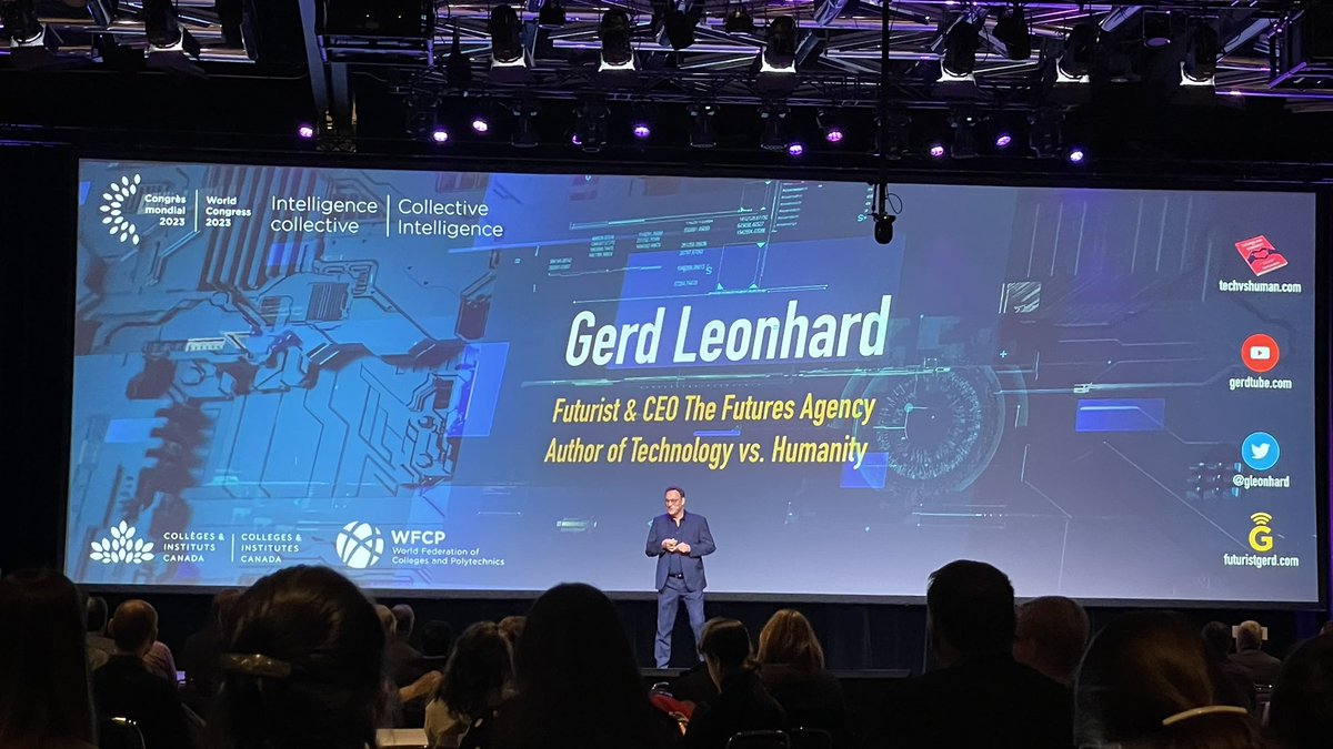 The Future is NOT an Extension of the Present. LET’S TALK  #WorldCongress2023 #VIU <a href="/gleonhard/">Gerd Leonhard</a>