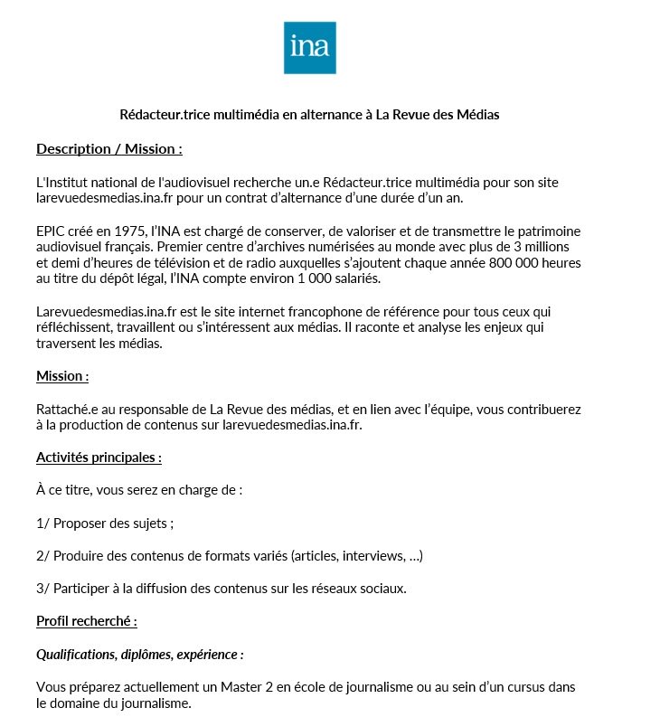 francoisquinton's tweet photo. 🚨
Si vous voulez passer 1 an en #alternance chez ⁦@INA_RevueMedias⁩ (2023-2024), c’est maintenant que ça se passe !

Détails ici
👇 https://t.co/z28impi7nK