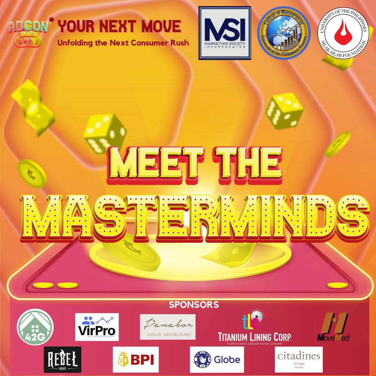 ADCON2026's tweet photo. Ready to meet the masterminds? Get ready as 𝐀𝐝𝐂𝐨𝐧 𝐃𝐚𝐲 𝟏 presents our professional dealers that include two Queens 👸 and a King 👑 who are willing to show their hands 👐

#AdCon2023 #AdConDay1
#YourNextMove #NewConsumerRush https://t.co/ci9bj3ntsd