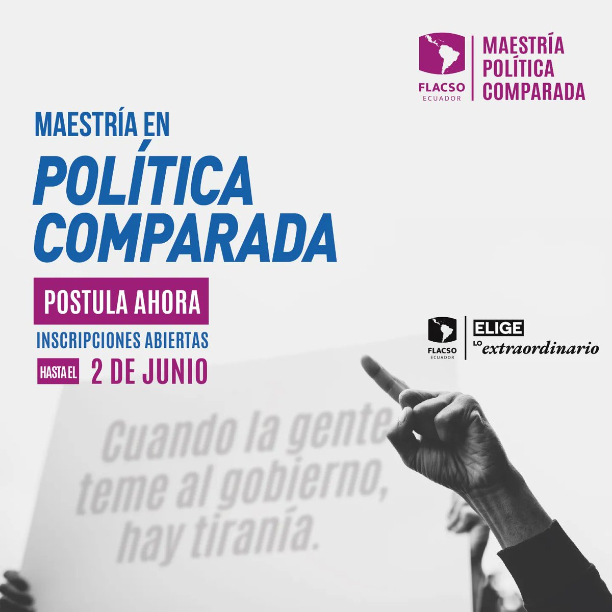 Polcompflacso's tweet photo. Aplica a la Maestría en Política Comparada de Flacso Ecuador, becas de hasta el 100% y modalidad de estudios híbrida. 

Registra tus datos en:
https://t.co/DBsRzIBAFT

#Latinoamerica #Política #Becas #excelencia #CienciasSociales #maestria #becasenelmundo #peru #Bolivia #colombia https://t.co/Uzhold2CNc