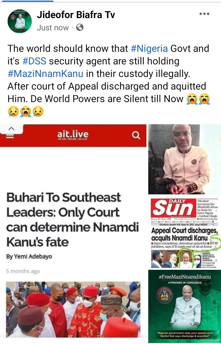 JideoforNw27396's tweet photo. The terror sponsoring Govt of Muhammad Buhari have murdered Over 30,000 unarmed innocent Biafran youth and IPOB protesters
@whitehouse @potus @senatefloor @CSPAN @UN @CongressDotDov @Foreignchinese @mfa_china @SpokespersonCHN @_Africanunion #EU_ Commission @mfa_ Russia @UNGENEVA https://t.co/vvCvgGlPln