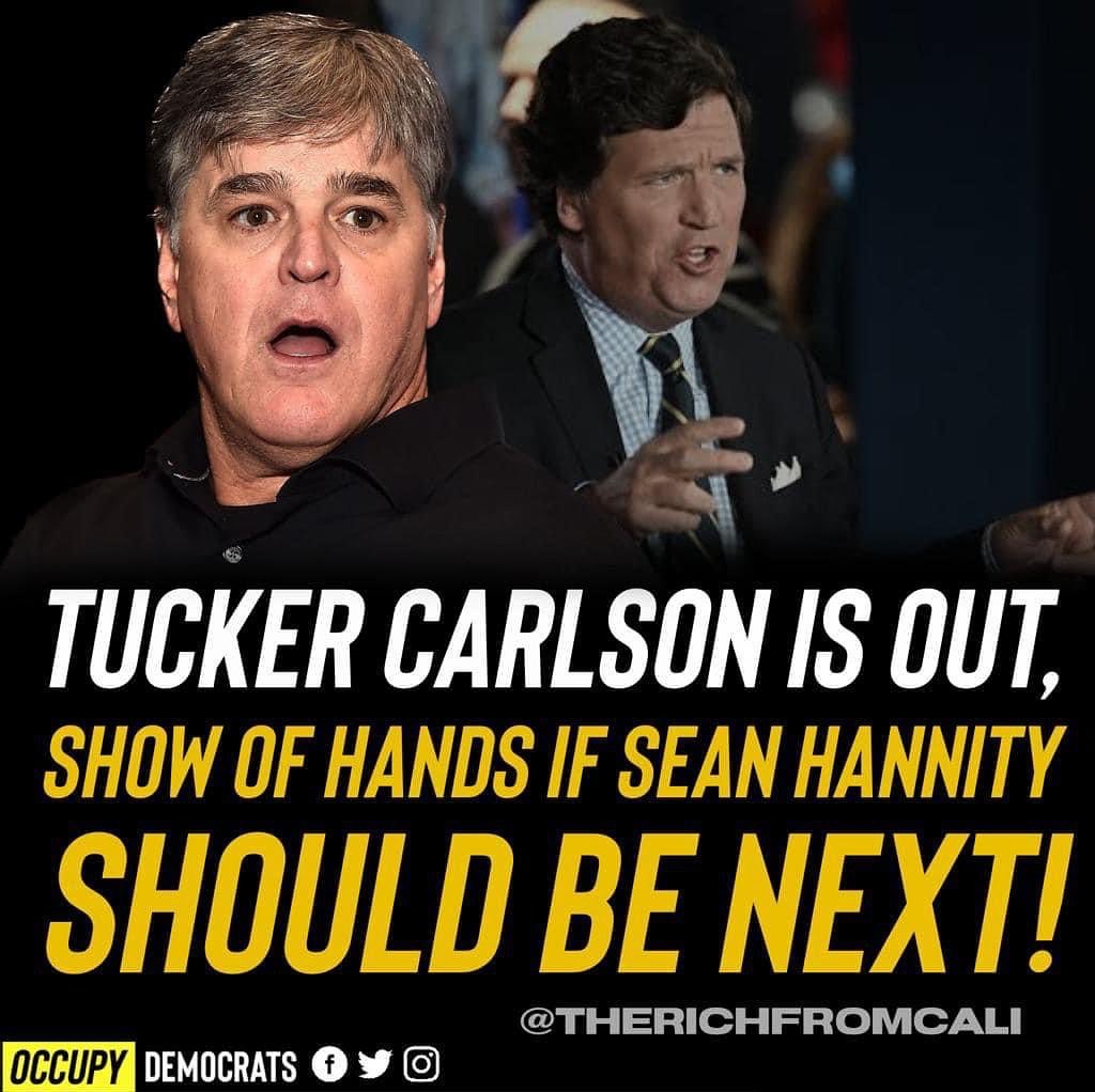 TonyHussein4's tweet photo. Why was Tucker Carlson fired by Rupert Murdoch? Was it due to him inviting former President Trump as a guest on his show last week? Donald J. Trump has lost his MAGA megaphone with Tucker Carlson's departure. Could Sean Hannity be the next to go? https://t.co/uiS9Yvphqo
