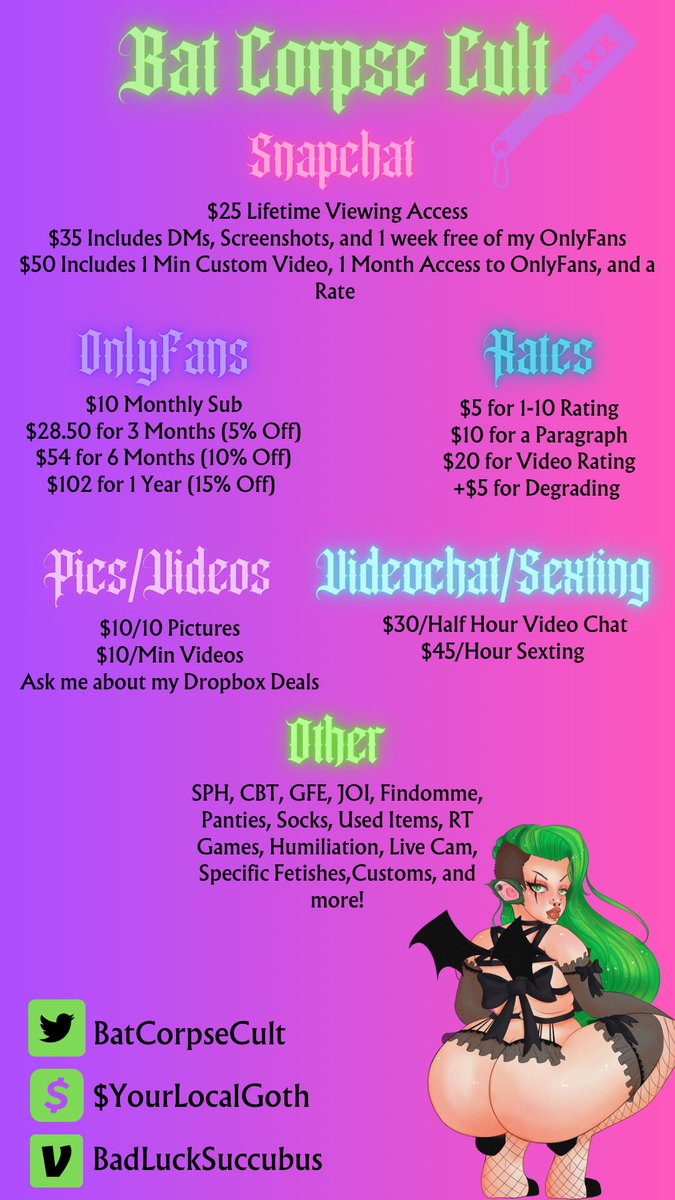 BatCorpseCult's tweet photo. $20 Tribute to Approach.
🩵https://t.co/xbSErCeofO🩷
🖤https://t.co/nWydOf93ED 💜 https://t.co/8xQ1nJr9xS