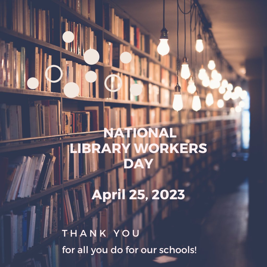 S/O to our library-media specialists who create welcoming learning environments for students and staff. Thank you for all you do for our schools!