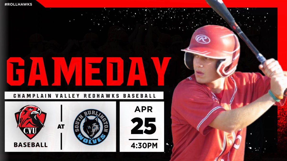 CVUBaseball's tweet photo. 🚨GAMEDAY‼️ Come support your RedHawks 📣 as they go to battle with the Wolves at South Burlington starting at 4:30pm ⚾️🦅⚾️ #rollhawks #bsbb https://t.co/dH3SDfxiFH