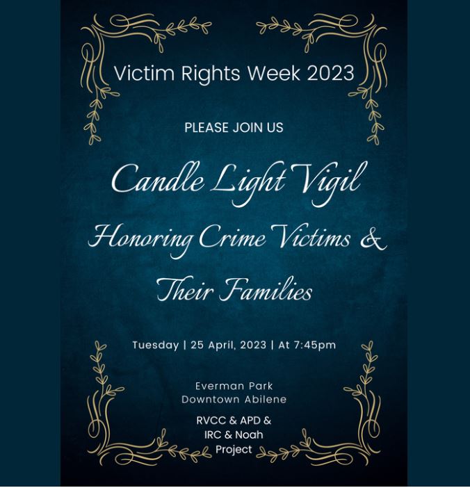 abilenepd's tweet photo. #crimevictimrights #rvcc #abilenepolicedepartment #noahproject Come out and support this event with the Regional Victim Crisis Center, the International Rescue Committee, the Noah Project, and APD.
Tonight, Tuesday, April 25, at Everman Park. https://t.co/31BfmgBjAI