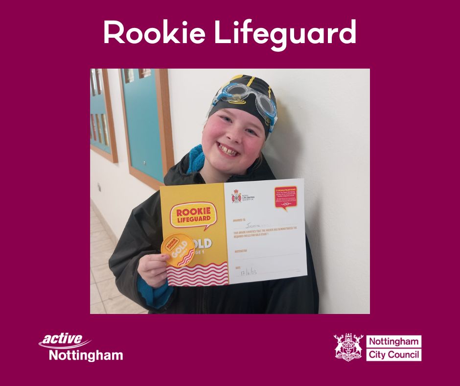 ActiveNottm's tweet photo. Great to see our Rookie Lifeguards progress!

Well done to Jasmine who recently achieved the Gold Stage 1 certificate! 🤩🤩

#Welldone #RookieLifeguard #RLSSUK @RLSSUK https://t.co/ZiYF86g52G