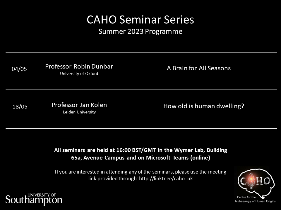 CAHO_uk's tweet image. We've got a couple of very interesting talks coming up this semester🤩 Stay tuned for more info and abstracts, coming soon! In the meantime, check out: linktr.ee/caho_uk.  

#CAHO #archaeology #palaeolithic #Soton