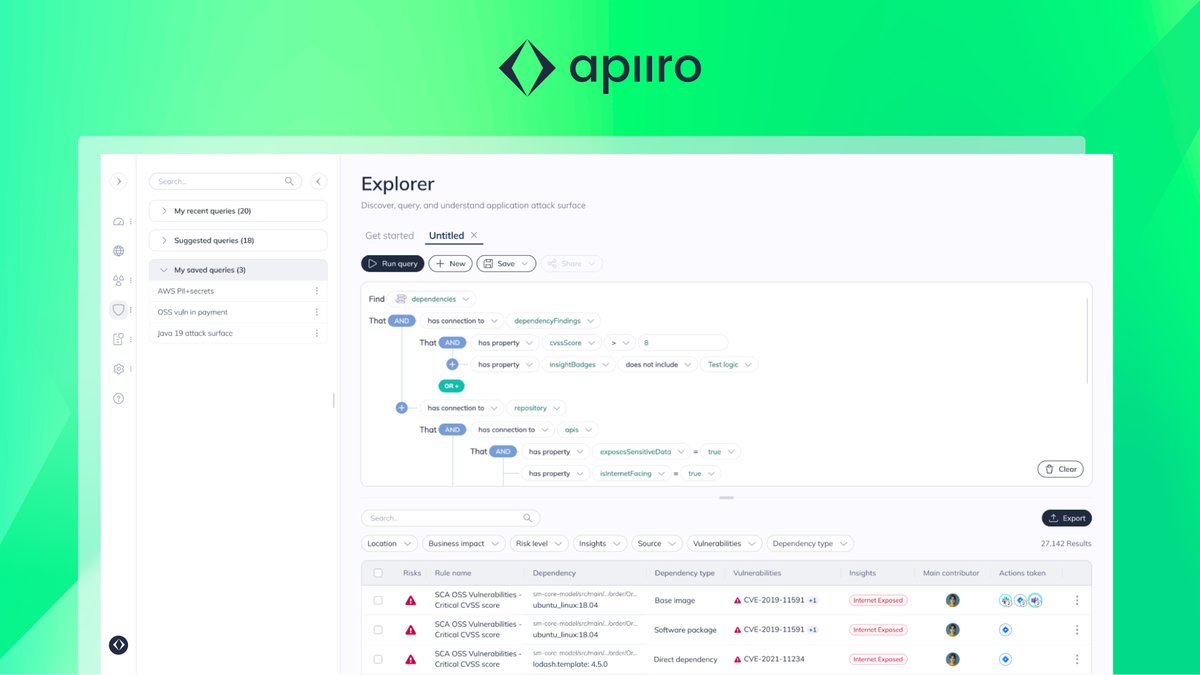 ApiiroSecurity's tweet image. 🚀 Introducing the Risk Graph Explorer! 🚀

Query all code components, their connections, business impact, and risks across your applications and software supply chains – in a matter of seconds and limited only by your imagination. 🕵️
apiiro.com/blog/new-risk-…