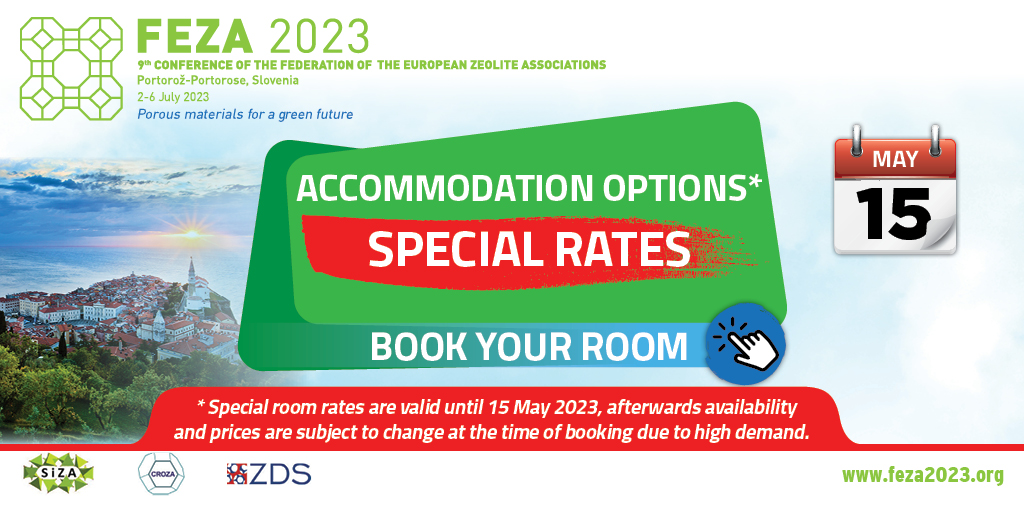 Book your room now! *Special room rates are valid until 15 May 2023, afterwards availability and prices are subject to change at the time of booking due to high demand. More Info & Details: feza2023.org #zeolite #zeolitepowder #zeotypes #mesoporousmaterials