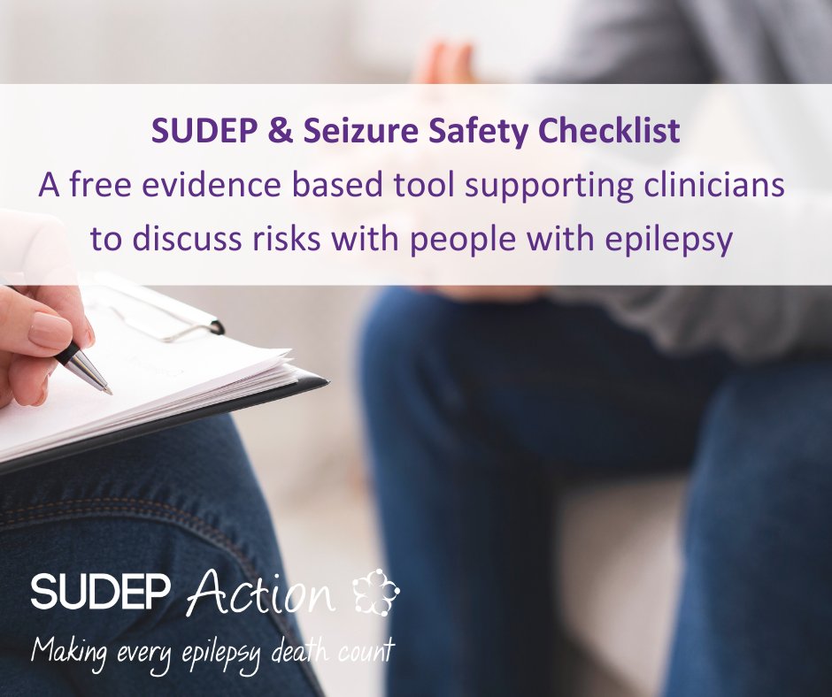 SudepAction's tweet photo. Our SUDEP &amp; Seizure Safety Checklist is a free tool supporting clinicians in discussing risk with people with #epilepsy.
We aim to ensure that all people living with epilepsy are SUDEP aware &amp; know how to reduce their risk.
https://t.co/M5FXosEZqp https://t.co/KpVtLXtnh9