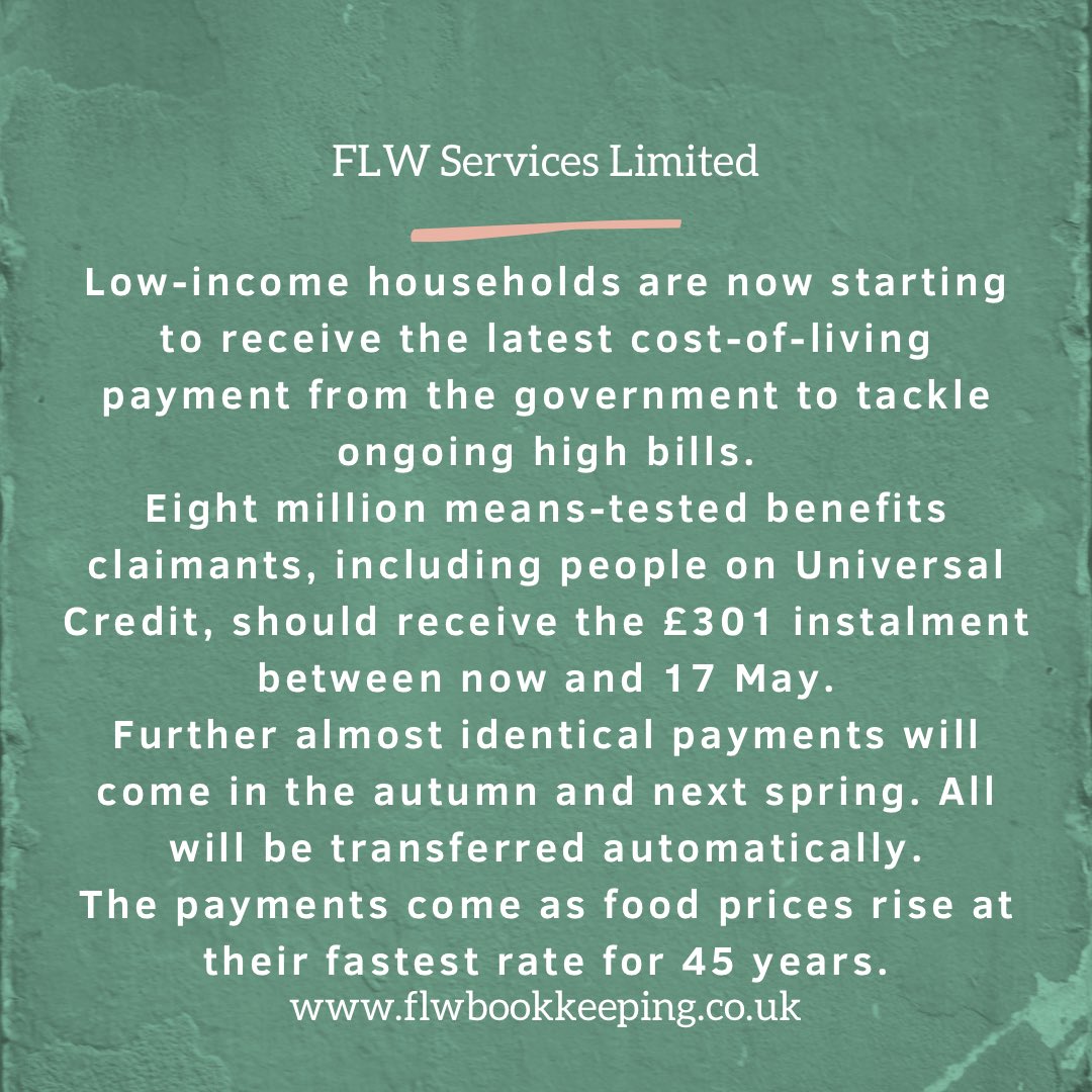 FlwLimited's tweet photo. Cost of living payment: Millions to get £301 to help pay bills 🏡 https://t.co/9iA9bR71GL