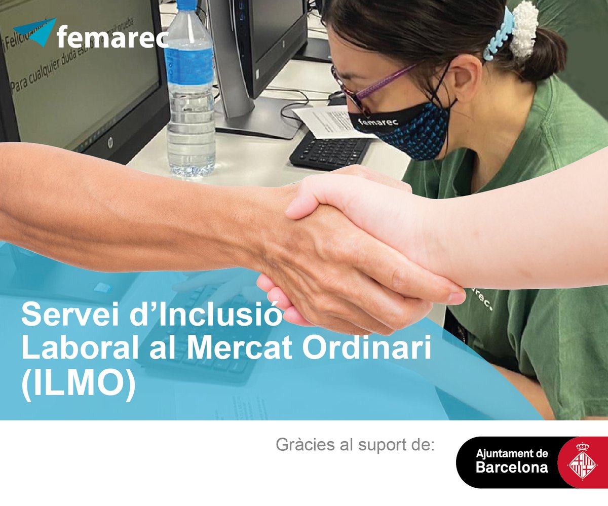 femarec's tweet photo. El Servei d’Inclusió Laboral de persones amb #discapacitat al Mercat Ordinari (#ILMO) ha estat possible gràcies a l'@bcn_ajuntament i en concret a @BCN_Accessible donant suport a la nostra tasca.

T'ho expliquem a https://t.co/CLNaMEPQ5Q
#inclusió #inclusiólaboral #iseguim #IMPD https://t.co/nDuVOQqkTZ
