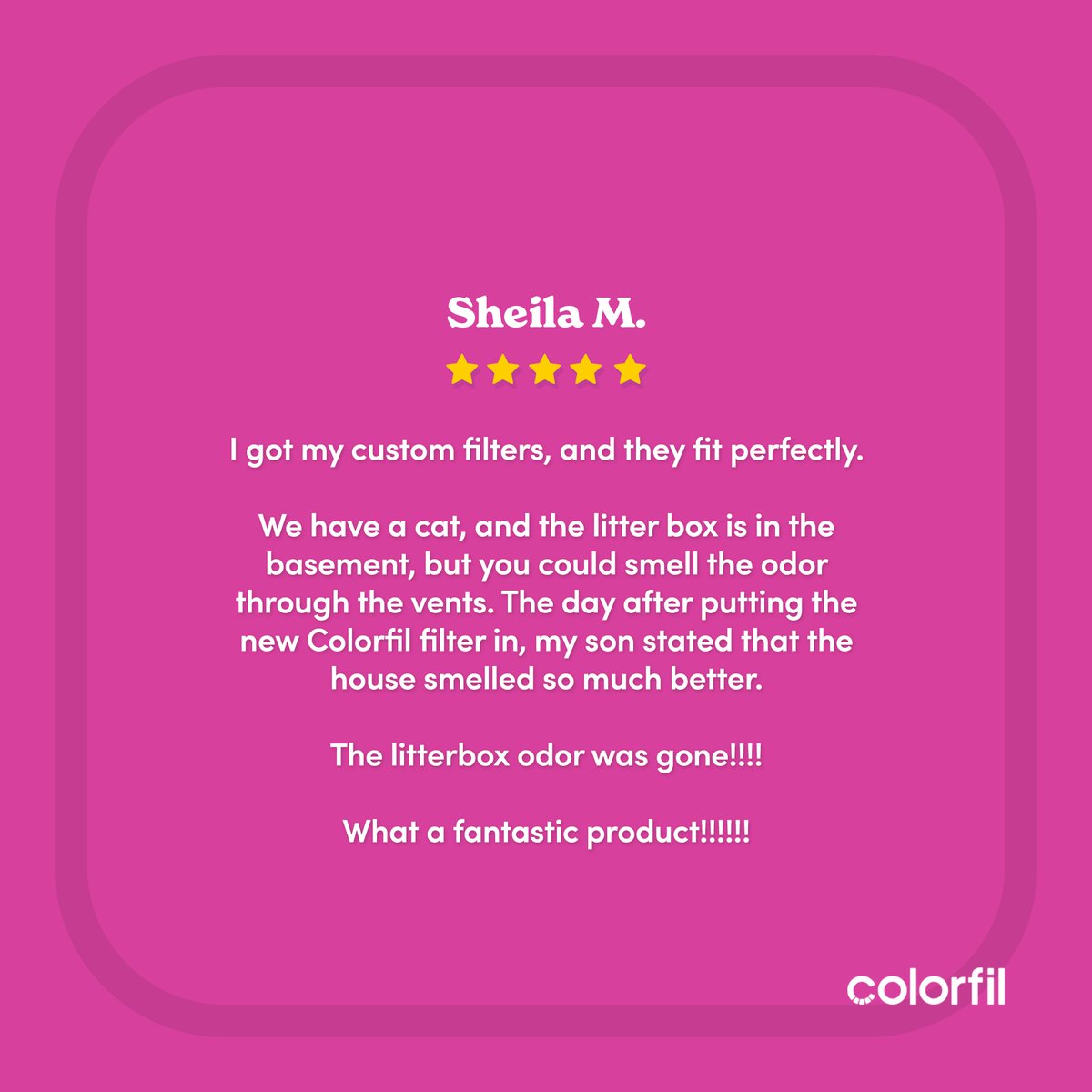 Colorfil Air Filters (@colorfil_air) on Twitter photo Now that's a lot of exclamation points! 
Thank you for your enthusiasm and love for our product. 
Oops, we meant...
π£π£π£ THANK YOU FOR YOUR ENTHUSIASM AND LOVE FOR OUR PRODUCT!!!!!!! πππ
Now, that's better. Now that's a lot of exclamation points! 
Thank you for your enthusiasm and love for our product. 
Oops, we meant...
π£π£π£ THANK YOU FOR YOUR ENTHUSIASM AND LOVE FOR OUR PRODUCT!!!!!!! πππ
Now, that's better.