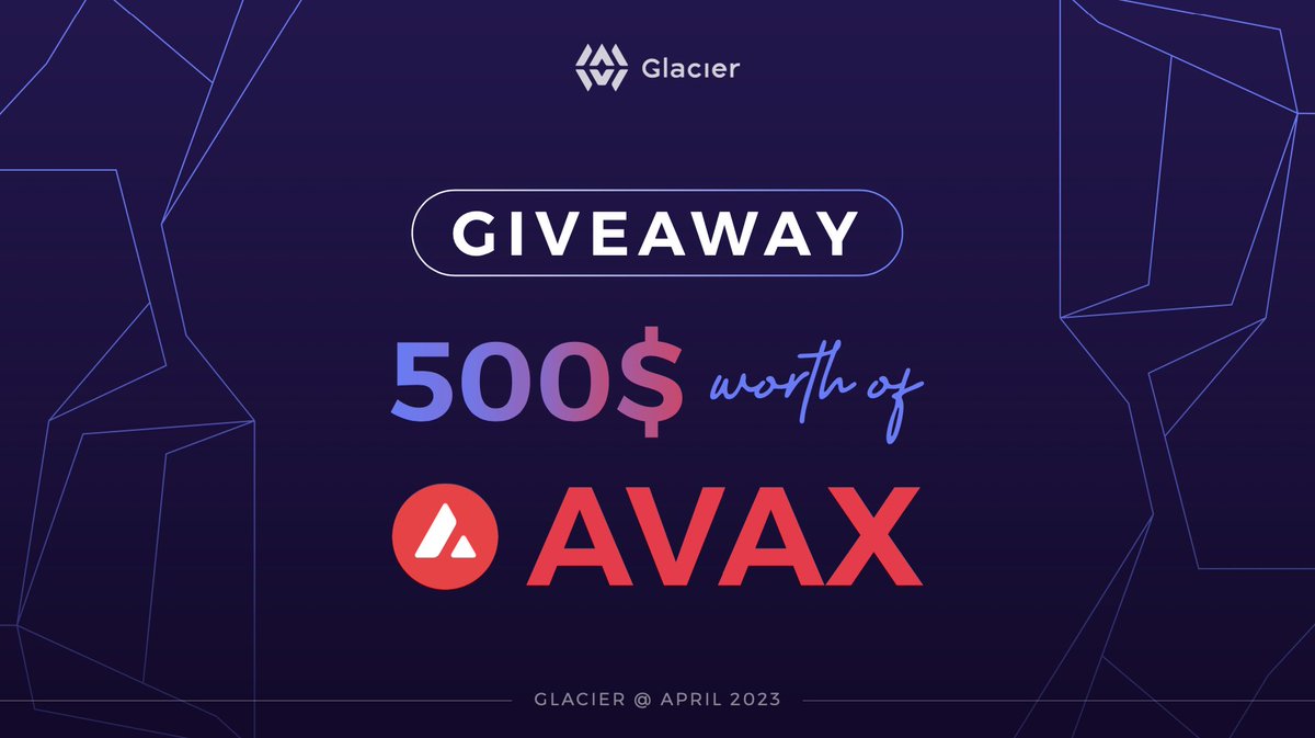 To celebrate our upcoming launch we are giving away $500 worth of $AVAX! 🔥 To enter make sure you: 1) Follow us✅ 2) Retweet and like this post✅ Results will be drawn in 48 hours! #Giveaway #Giveaways #CryptoGiveaway #Competition #AVAX #Avalanche #GlacierPool #CryptoNews