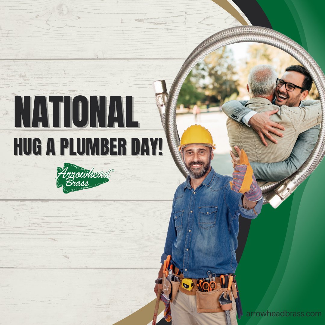 arrowhead_brass's tweet photo. Happy National #HugAPlumberDay π½π° You know what to do π
#arrowheadbrass #nationalholiday #hugaplumber #plumber #plumbing #plumblife #plumbproud #plumbingproducts #thankyou #appreciation #plumbingsupplies #water #contractor #plumbingissues #plumbingrepair #tools https://t.co/SNsqFFrCiV