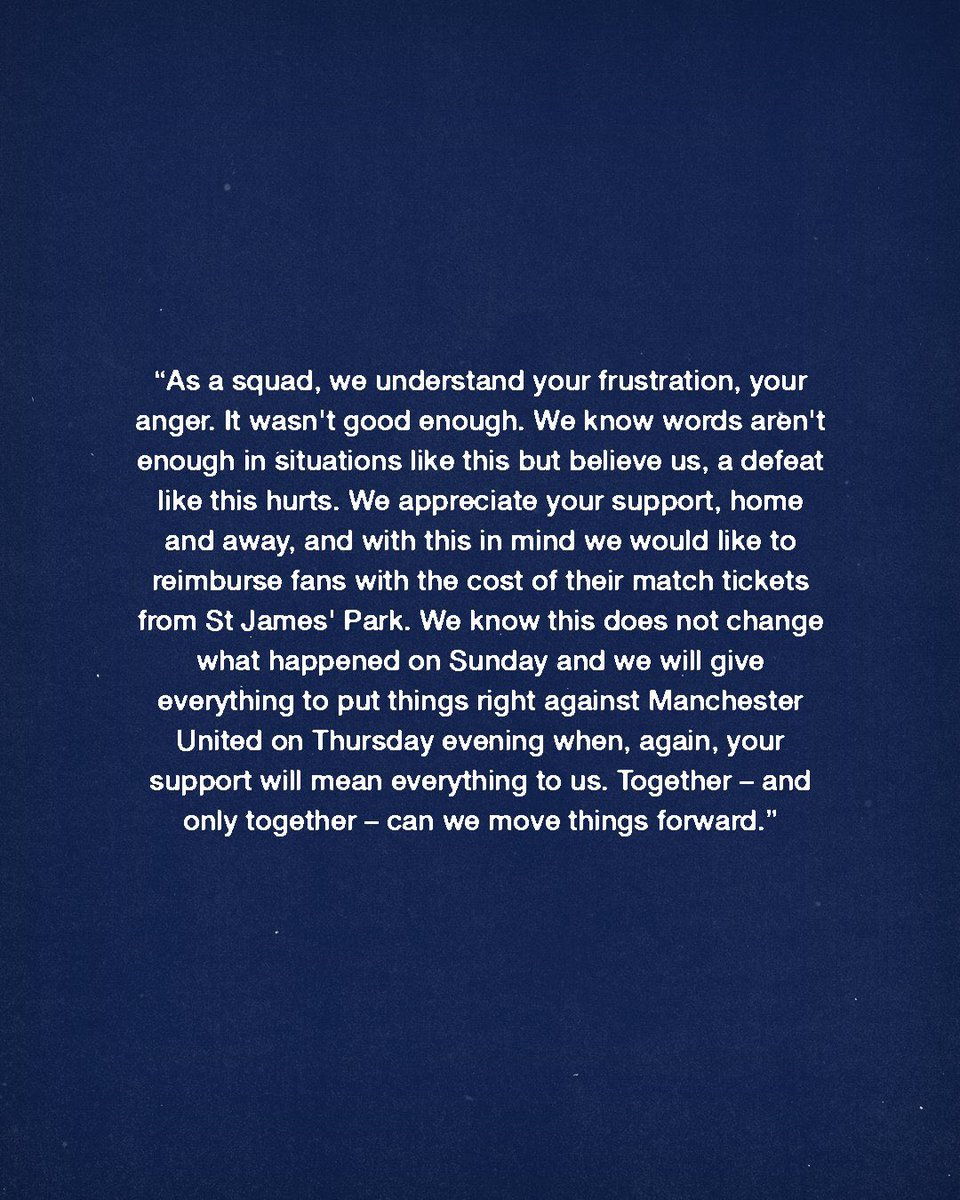 FabrizioRomano's tweet image. Tottenham players will reimburse cost of tickets for fans who have travelled to Newcastle. 🚨⚪️ #THFC

Official statement released by players here ⤵️📑