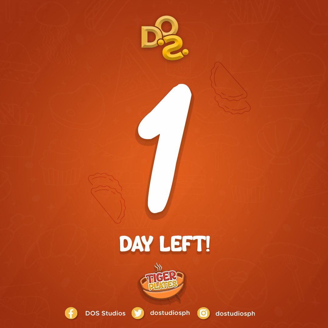 dostudiosph's tweet photo. ONE DAY LEFT!
KidDOS, kunin niyo na ang mga pinggan niyo dahil bukas may ihahain nanaman kami para sa inyo🍽️
Tiger Plates will serve another hearty feast TOMORROW at 11:30 AM via UST Tiger TV Facebook page! Sabay-sabay tayo mabusog bukas, kidDOS! 😋
#TigerPlates🐯
#DOS2dios💎 https://t.co/I4CzjfiGIl