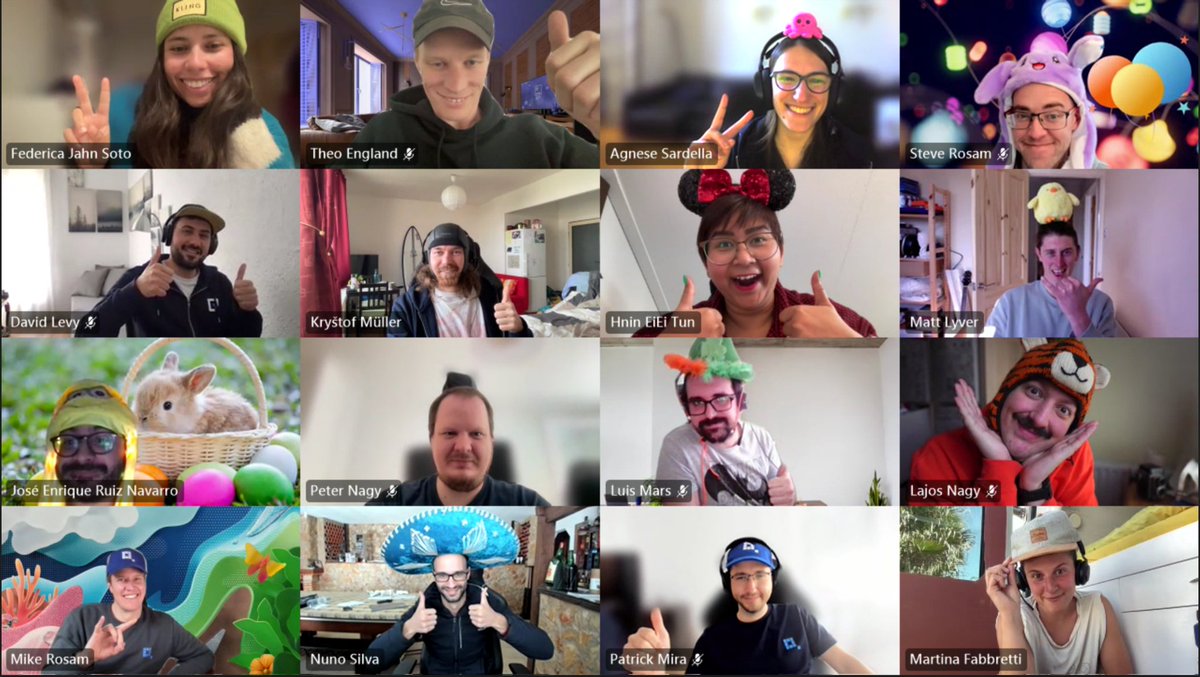hnineiei_tun's tweet photo. When I'm given the opportunity to build up the social committee in our team with our teams! 
Thank you Sabana for the great idea of wearing hats! 
#quix #team #joinus #quixstreams #social #teamculture #remotework #async #flexiwork https://t.co/h4G1ifiIxC