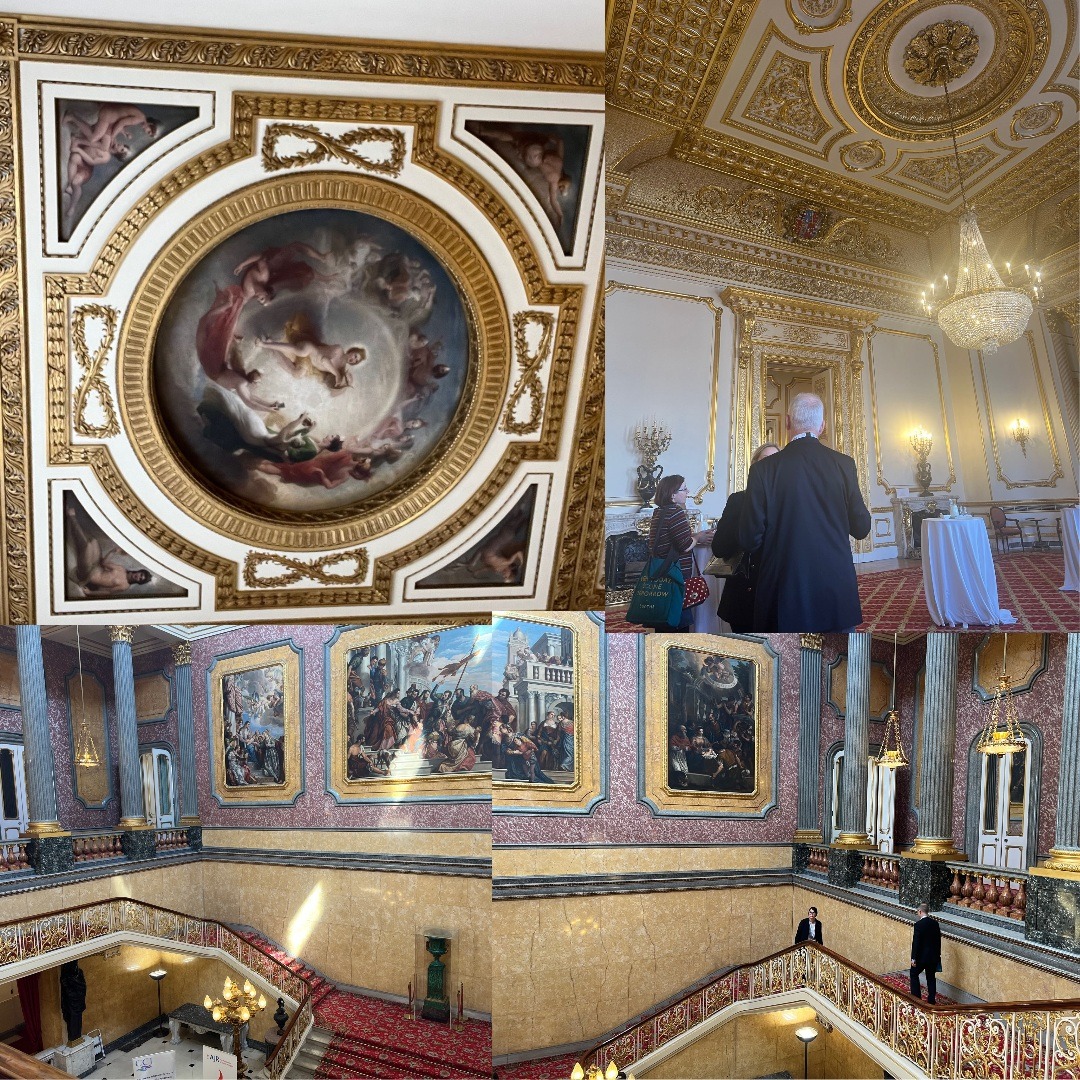 If you are going to a conference on the holocaust, you need decent ceilings right?  Try Lancaster House for the conference on Holocaust testimonies by the Association of Jewish Refugees. Right opposite Buckingham Palace.