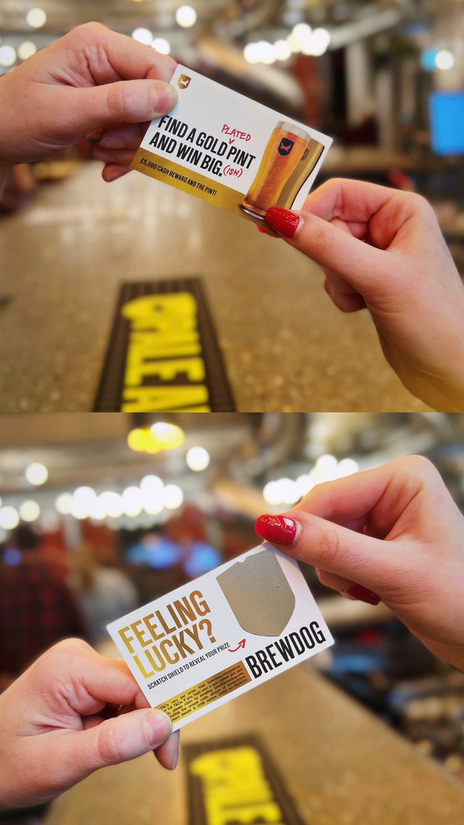Yay: You'll now get a Gold Pint scratchcard when you spend over a tenner in our bars or shop online. 

Nay: They’re not to be confused with scratch and sniff cards. Unless you love the smell of card. In which case, have we got news for you. 

bit.ly/goldplated-can