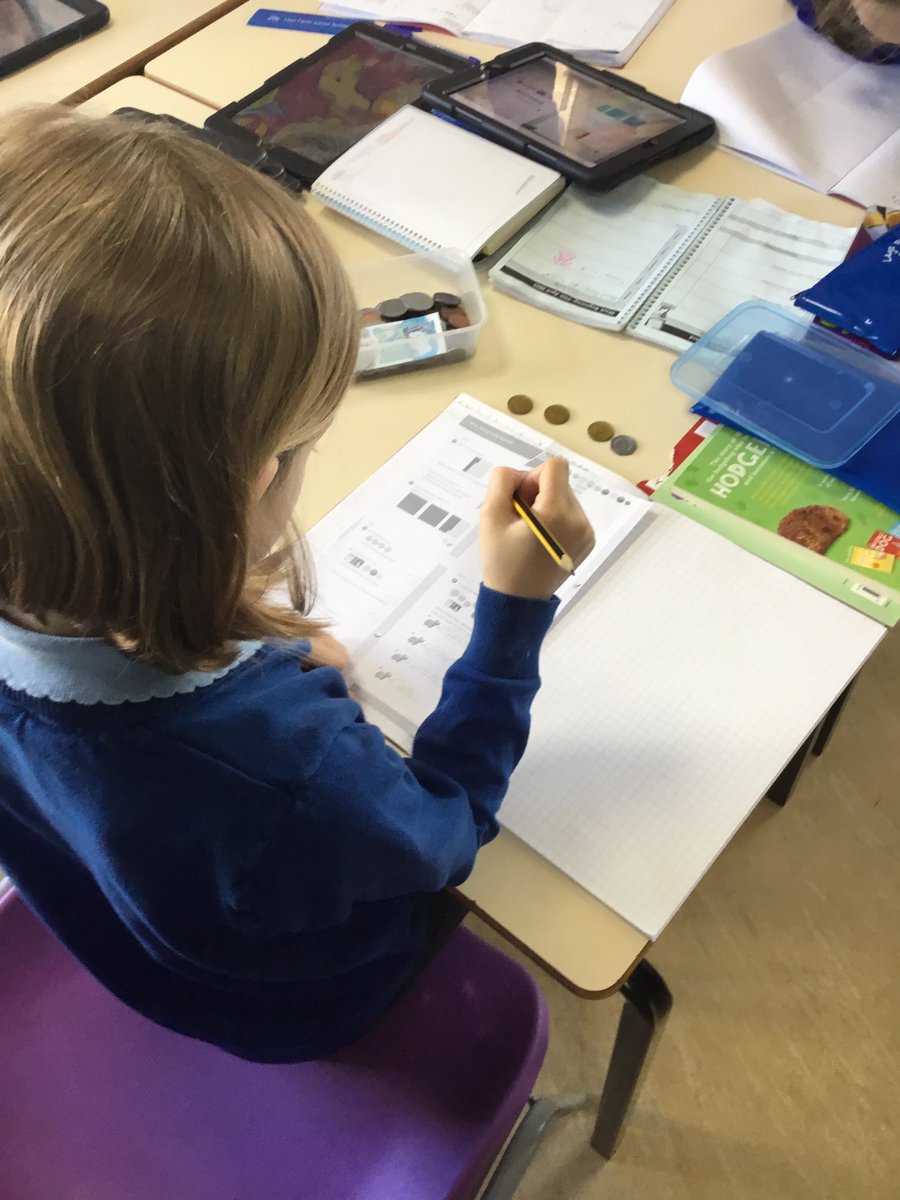 LeysFarm's tweet photo. Class 4W busy working with money this morning. It was helpful to have the money to help us with our calculating. #LFJSMaths @WhiteRoseEd https://t.co/oFh9DwzJqd