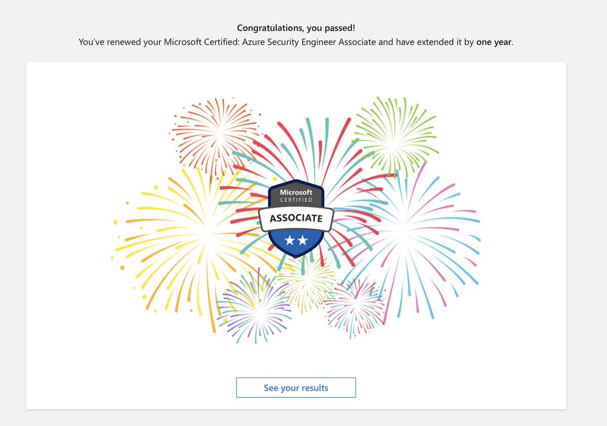 GillianStravers's tweet photo. AZ-500 renewed for another year 🎉 

#Azure https://t.co/BaLC1wVgen