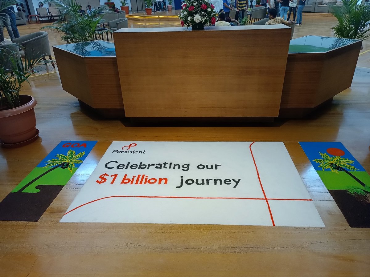 marwin_menezes's tweet photo. Artistic celebration of a significant milestone @Persistentsys .. #SeeBeyondRiseAbove #LifeAtPersistent https://t.co/yrlSSvbwPm