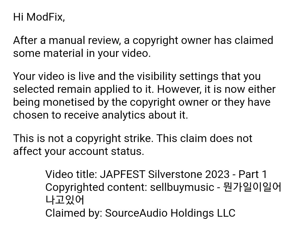 The_Real_ModFix's tweet image. Don't you love it when some scummy company claim the copyright of music that you have made! 🤬🤬🤬

#youtube #youtubecommunity