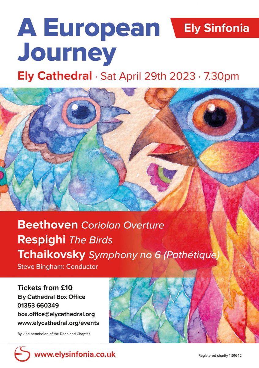 It's this Saturday - what could be better than birds, Tchaikovsky and Ely Cathedral?  elycathedral.org/events/ely-sin…