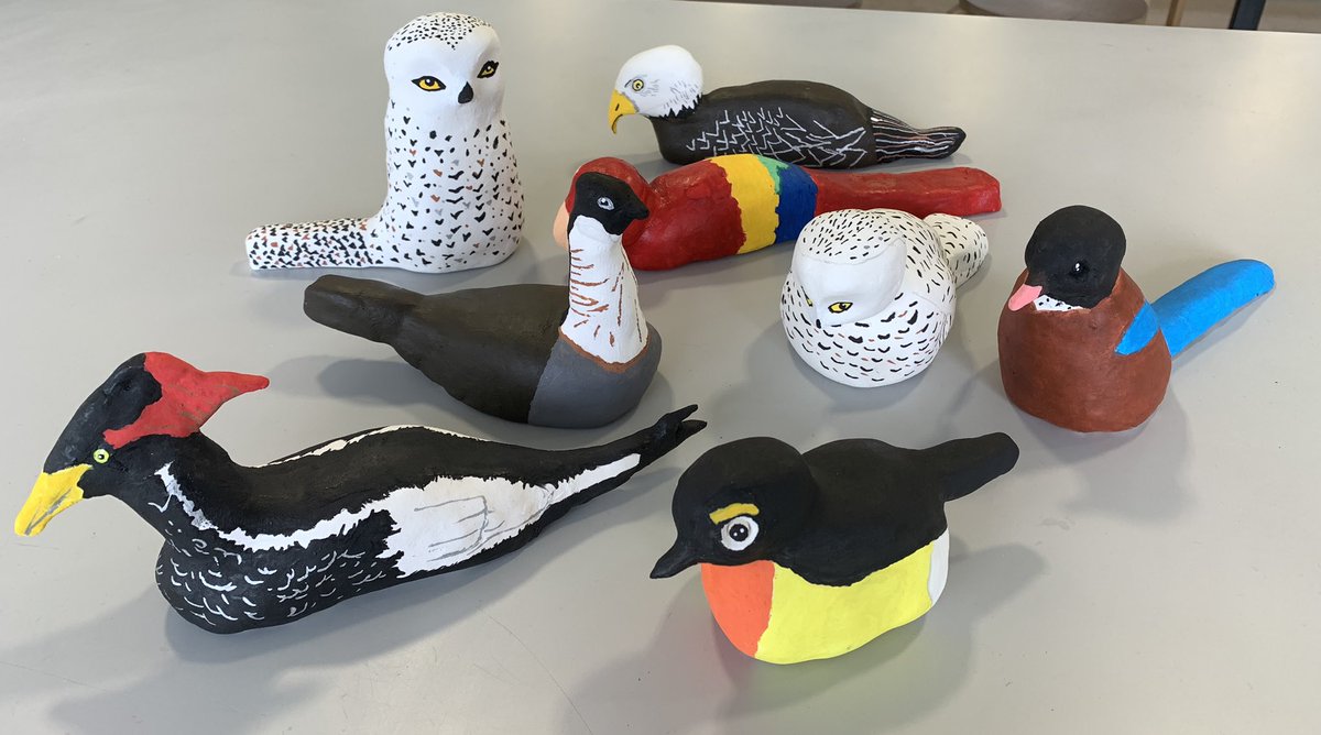 MrsRamosVirley's tweet image. So pleased with the diversity of these Grade 6 ‘birds of the world’ sculptures #artteaching #artED #sculpture #teachingart #artteachersoftwitter #Creative