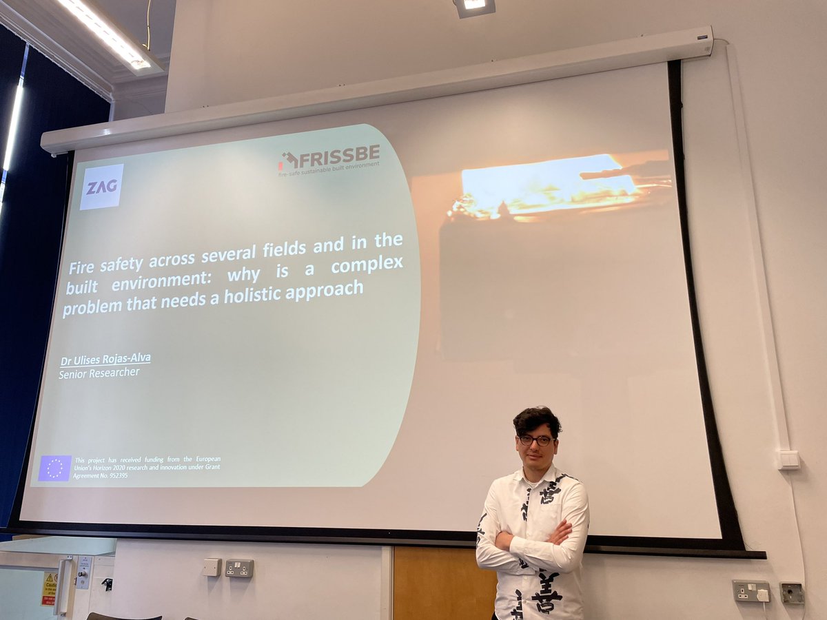 I had the pleasure to welcome Ulises Rojas-Alva of @FRISSBEproject at the @LivUni. The presentation was focused on “Fire safety across saveral fields and in the built environment: why is a complex problem that needs a holistic approach”. 
@LivUniPeople @livuninews #TeamLivuni