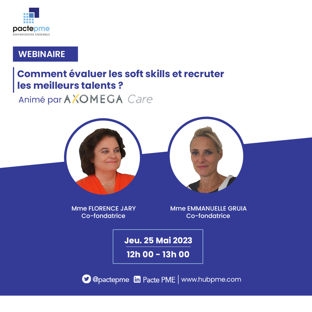 Jeudi 25 mai 2023 - 12h00 à 13h00
<a href="/FlorenceJary/">Florence Jary</a>  et @EmmanuelleGruia , nous ferons découvrir comment évaluer les compétences et potentiels des candidats par des mises en situation immersives.
⬇️ Inscrivez-vous dès maintenant: lnkd.in/eN8smG7Y
#webinaire #softskills