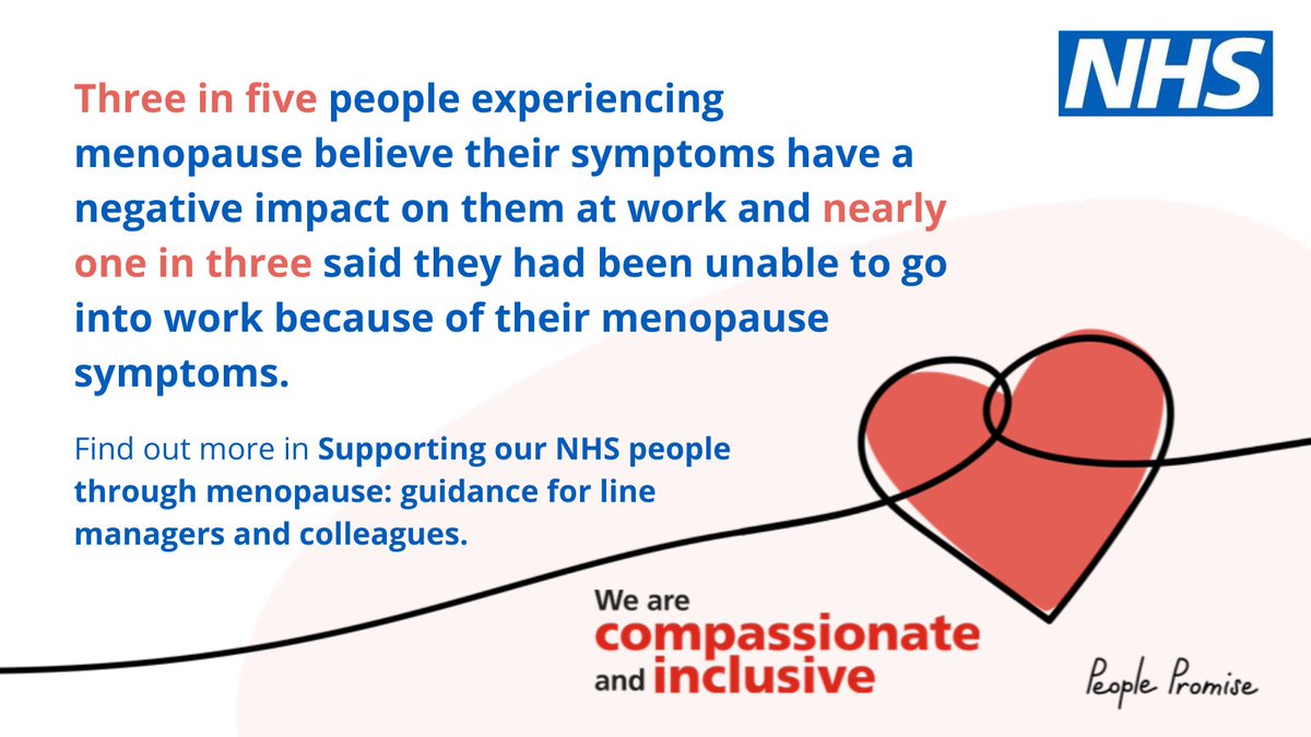 Line manager support to those experiencing menopause is vital to ensuring #OurNHSPeople stay and stay well. Find out more about how line managers can offer support in our menopause guidance here: bit.ly/409OTal