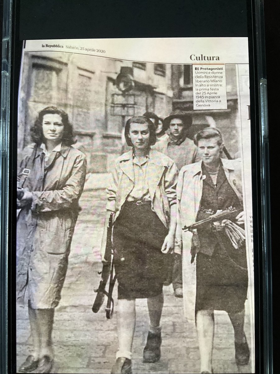 spoggioli1's tweet photo. Italian partisans. It’s 78th anniversary of liberation from Fascism and Nazi occupation: an important reminder in a country now governed by radical right party, with roots in the ashes of Fascism, which won’t publicly acknowledge post-war Italy built on principles of ANTI-Fascism https://t.co/q3kt8JEOG6